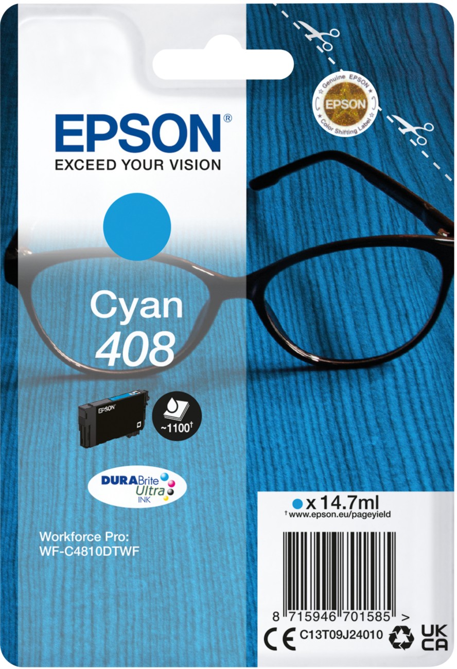 Epson Original 408 Cyan Ink Cartridge (C13T09J24010) - Image 9