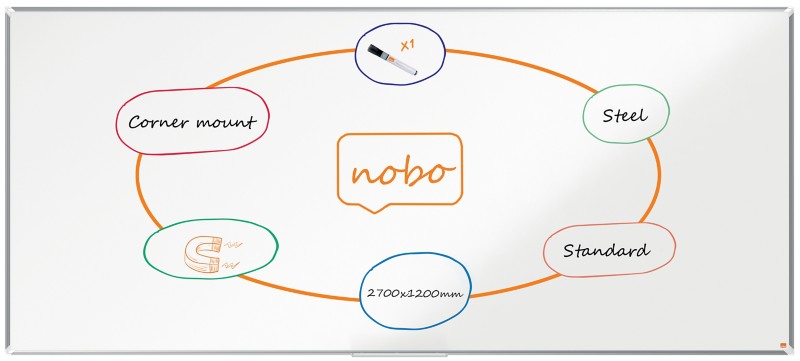 Nobo Premium Plus Whiteboard 1915164 Wandmontiert Magnetisch Lackierter Stahl 270 x 120 cm