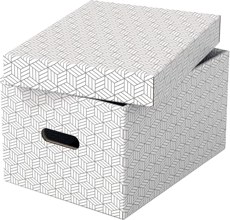 Image of Esselte Home Aufbewahrungsbox 628282 Mittel 100% Recycelter Karton Weiß 265 x 365 x 205 mm 3 Stück