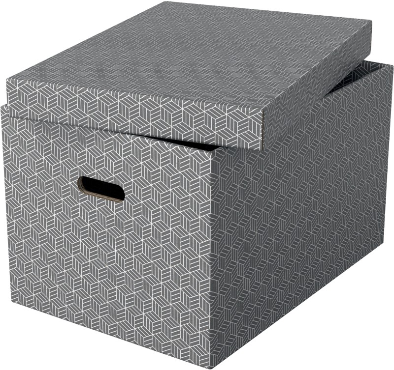 Thumbnail - Esselte Home Aufbewahrungsbox 628287 Groß 100% Recycelter Karton Grau 355 x 510 x 305 mm 3 Stück