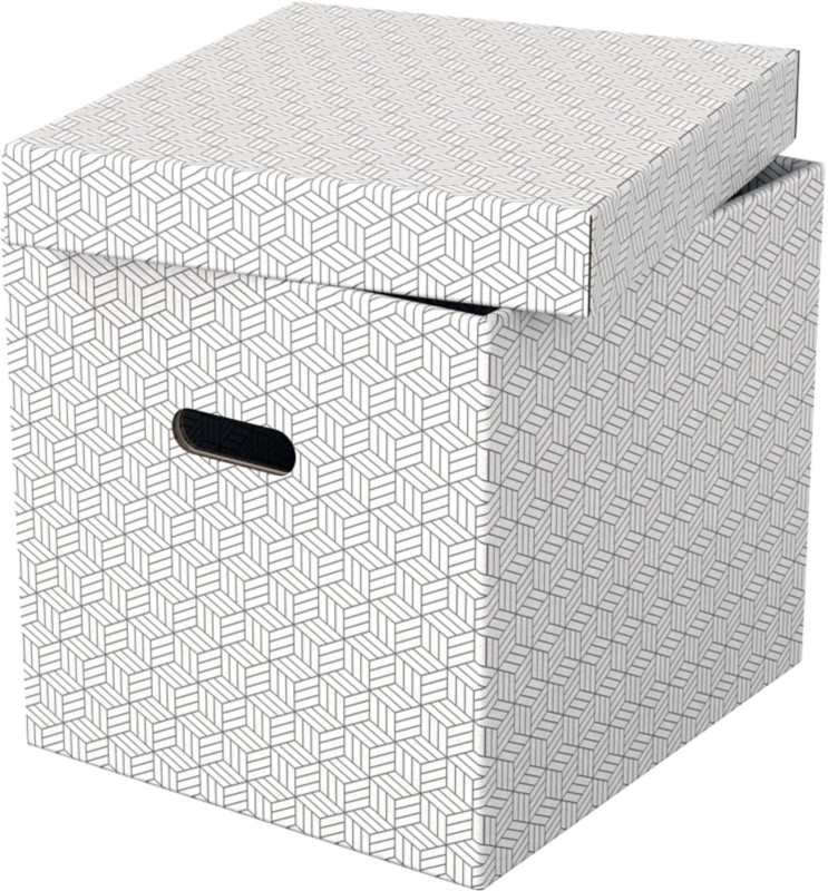 Thumbnail - Esselte Home Aufbewahrungsbox 628288 Cube Groß 100% Recycelter Karton Weiß 320 x 365 x 315 mm 3 Stück