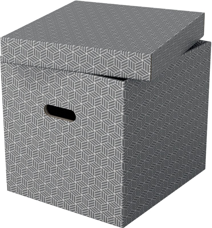 Thumbnail - Esselte Home Aufbewahrungsbox 628289 Cube Groß 100% Recycelter Karton Grau 320 x 365 x 315 mm 3 Stück