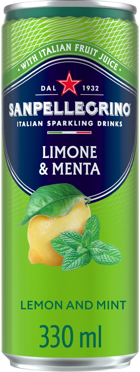 S.pellegrino San Pellegrino Lemon & Mint Sparkling Drink 12 Cans Of 330 Ml