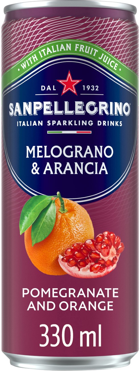 S.pellegrino San Pellegrino Orange & Pomegranate Sparkling Drink 12 Cans Of 330 Ml