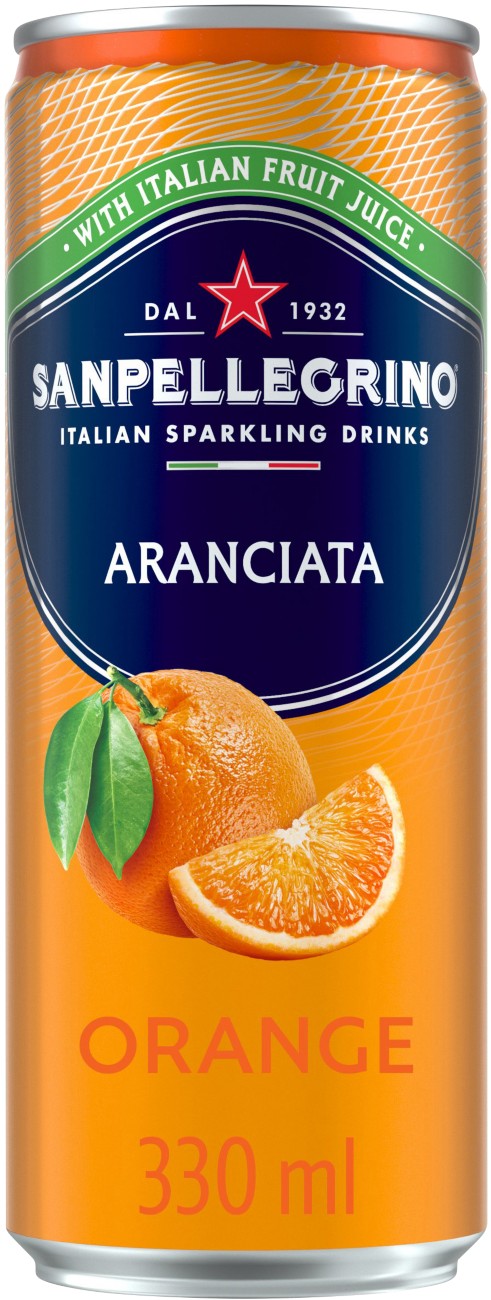 S.pellegrino San Pellegrino Orange Sparkling Drink 24 Cans Of 330 Ml