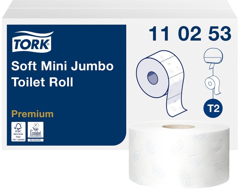 Tork Premium Mini Jumbo Toilettenpapier T2 2-lagig 110253 12 Rollen à 850 Blatt