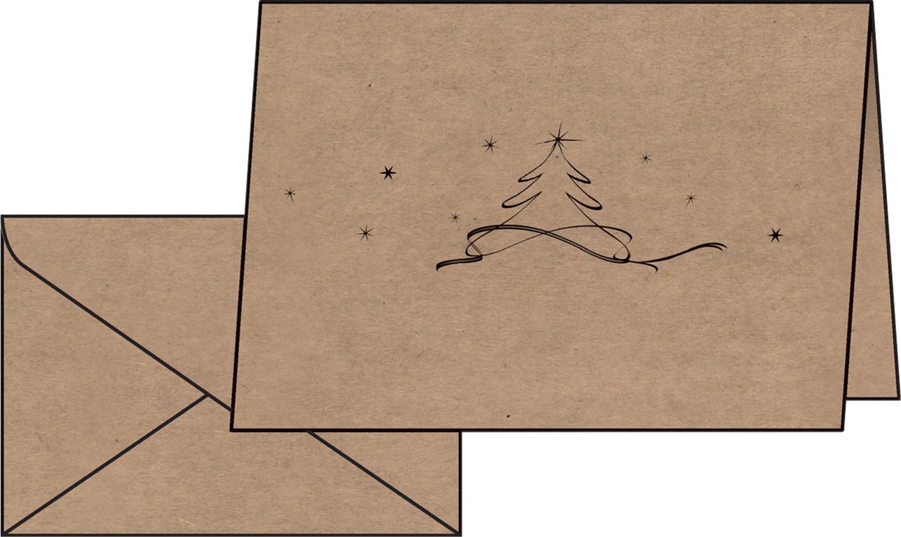 Sigel Weihnachtskarte 21,1 x 9 cm Braun 20 Stück