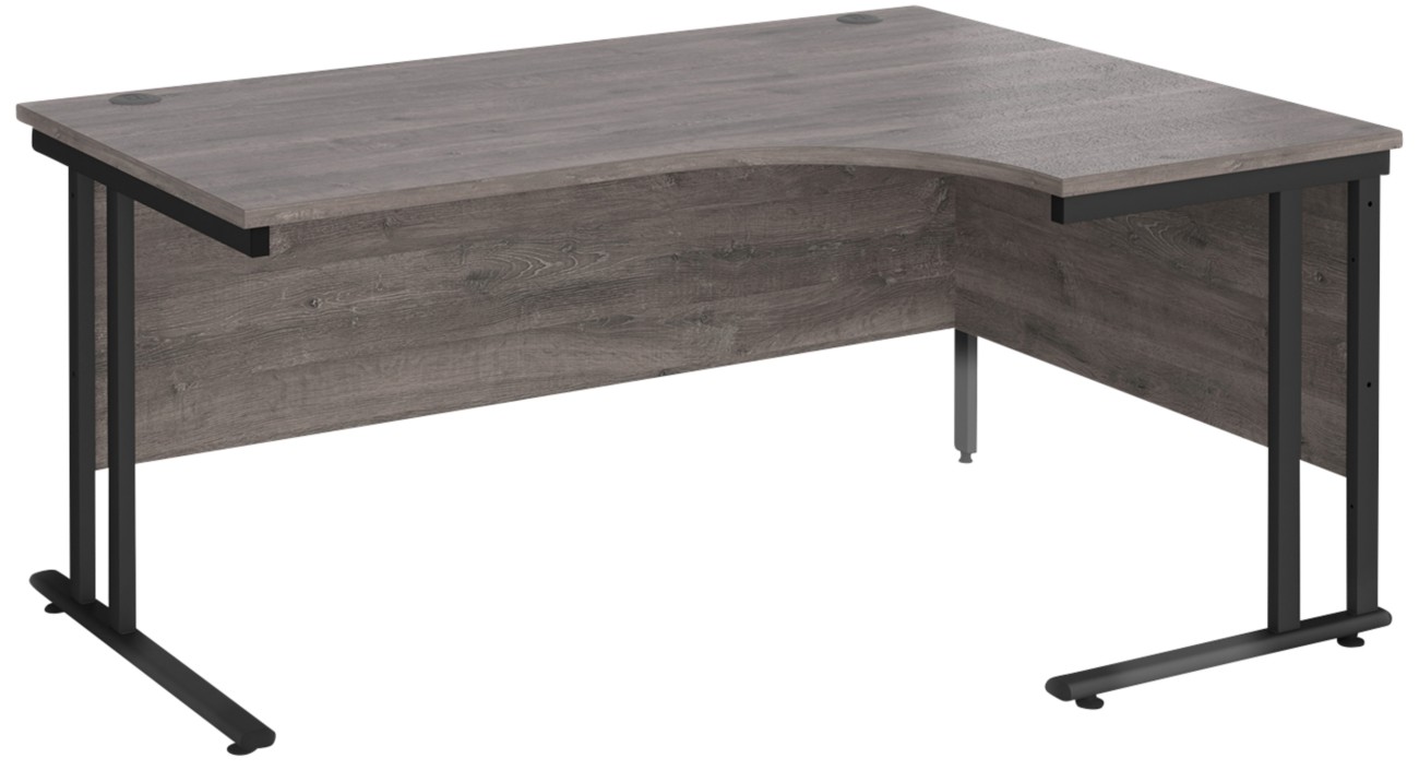 Dams International Maestro 25 Right Hand Corner Desk Grey Oak Cantilever 1,600 (W) X 1,200 (D) X 725 (H) Mm Wood