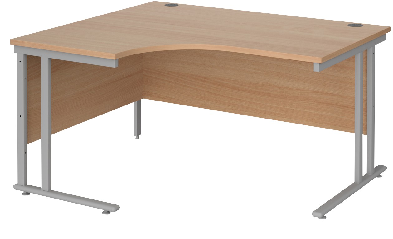 Dams International Maestro 25 Left Hand Corner Desk Beech Cantilever 1,400 (W) X 1,200 (D) X 725 (H) Mm Wood