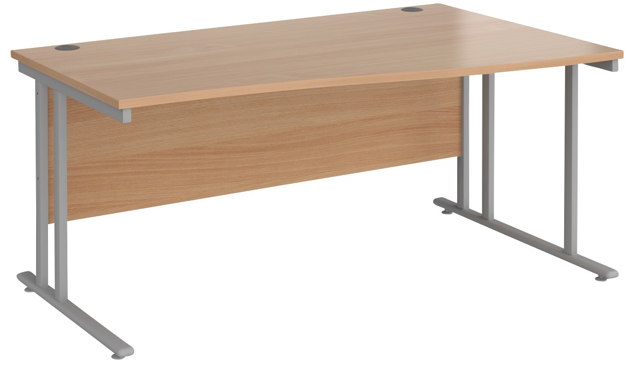 Dams International Maestro 25 Right Hand Wave Desk Beech Cantilever 1,600 (W) X 1,200 (D) X 725 (H) Mm Wood