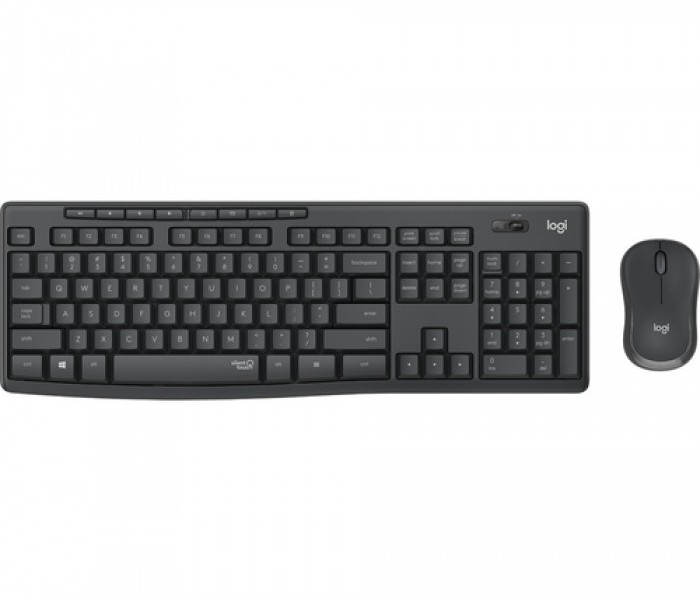 Logitech Keyboard And Mouse Wireless Qwerty Graphite Mk295