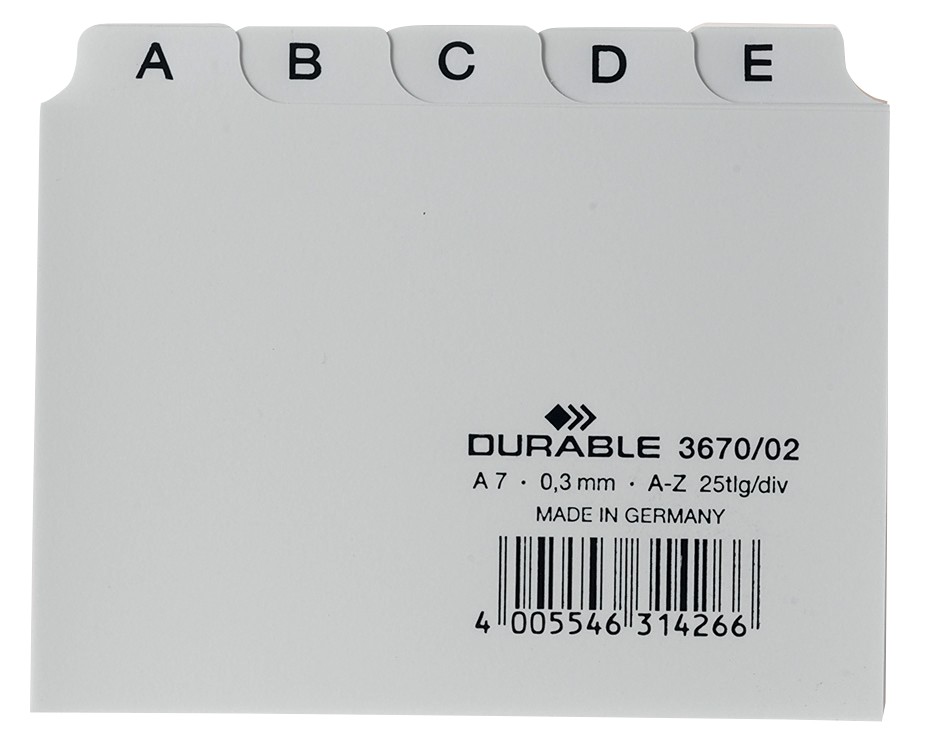 DURABLE Leitregister DIN A7 Weiß 10,5 x 7,4 cm 25 Stück