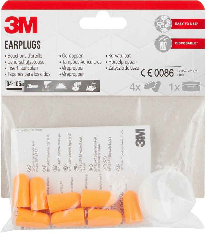 3M Gehörschutzstöpsel 1100C4 Orange 4 Stück