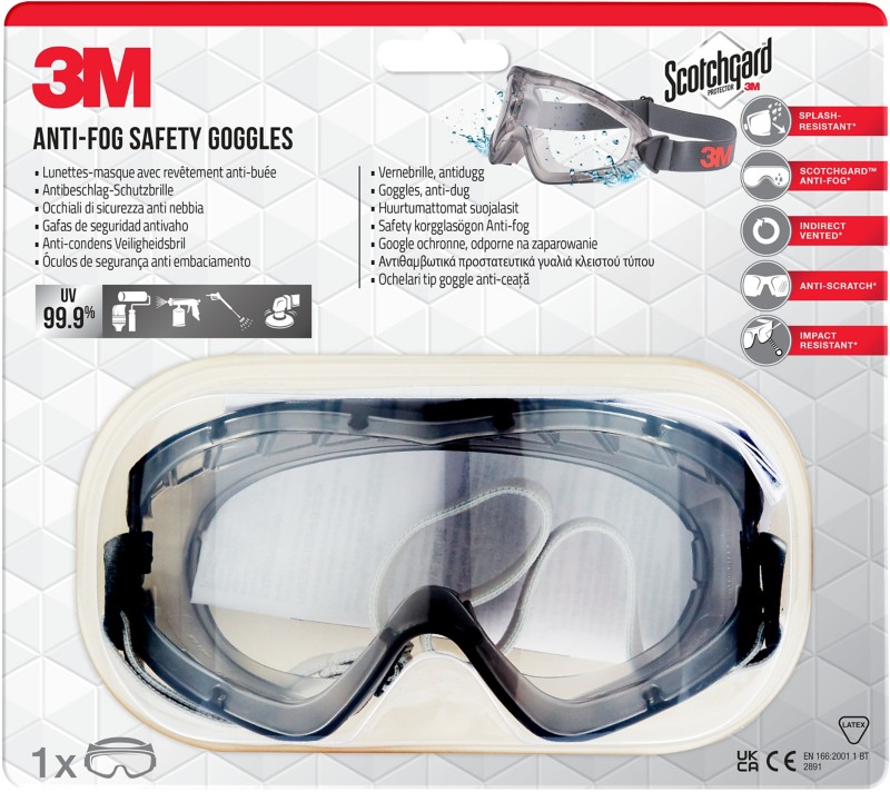 3M Schutzbrille 2891C1 PC-Scheibe (Polycarbonat) Transparent