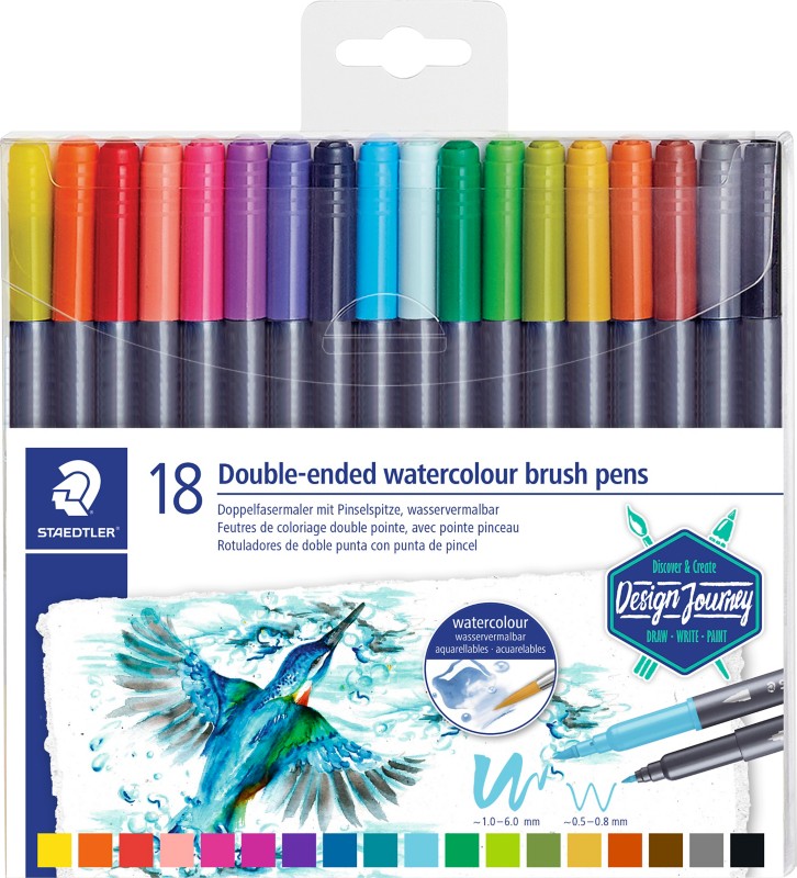 STAEDTLER Aquarell Kalligraphie-Stift Farbig Sortiert 18 Stück