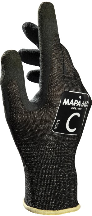 Mapa Professional Krytech 643 Arbeitshandschuhe Nitril Large (L) Schwarz