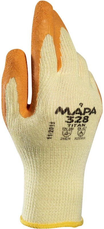 Mapa Professional Titan 328 Arbeitshandschuhe Latex Extra Large (XL) Gelb