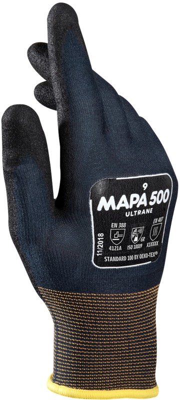 Mapa Professional Ultrane 500 Nicht Einweg Arbeitshandschuhe Nitril Ungepudert Extra Large (XL) Schwarz 2 Handschuhe