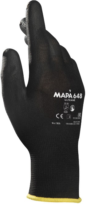 Mapa Professional Ultrane 648 Nicht Einweg Arbeitshandschuhe PP (Polypropylen) Ungepudert Größe 5 Schwarz 2 Handschuhe