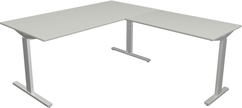 Kerkmann 11023011 Schreibtisch Form 2 L-Form Silber 1600 x 1800 x 820 mm