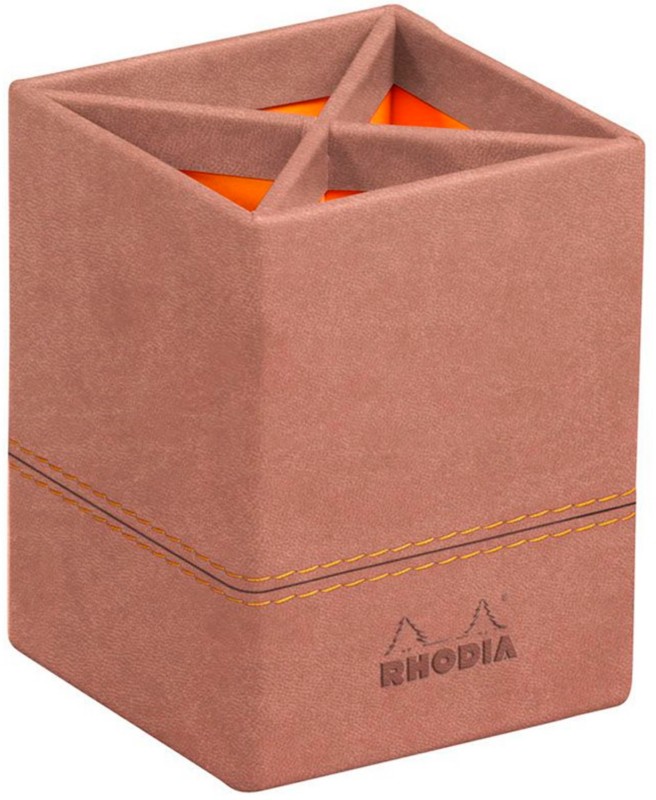 Image of Rhodia Stifthalter 194528C Kunstleder Palisanderholz 8 (B) x 8 (T) x 11 (H) cm