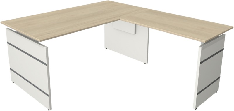 Kerkmann Form 4 Eckschreibtisch L-förmig Ahorn Wange 1.600 (B) x 1.800 (T) x 760 (H) mm