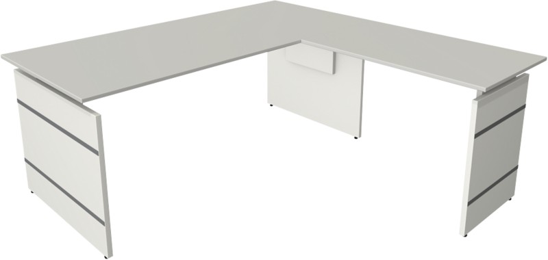 Kerkmann Form 4 Schreibtisch L-förmig Hellgrau Wange 1.800 (B) x 1.800 (T) x 760 (H) mm