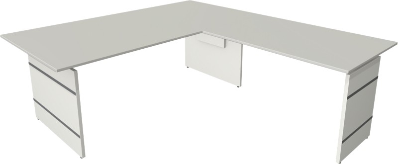 Kerkmann Form 4 Eckschreibtisch L-förmig Hellgrau Wange 2.000 (B) x 2.200 (T) x 760 (H) mm