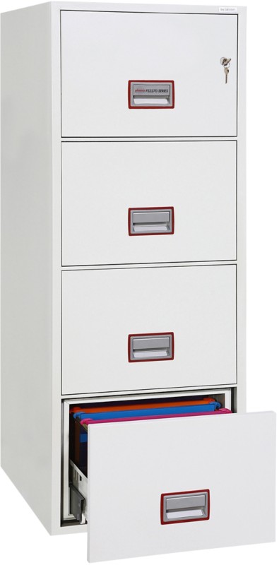 Phoenix World Class Vertical Fire File Aktenschrank FS2274K Schlüssel Weiß 570 x 700 x 1450 mm