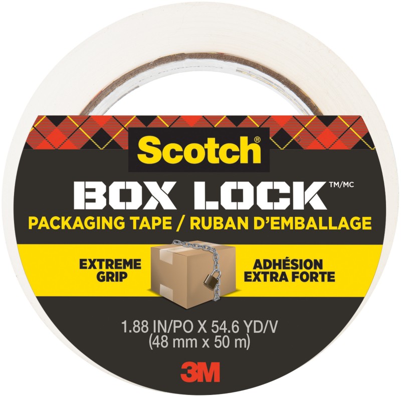 Scotch Box Lock Verpackungsklebeband Transparent Sehr Stark 48 (B) mm x 50 m (L) PP (Polypropylen) 78,8 Mikron