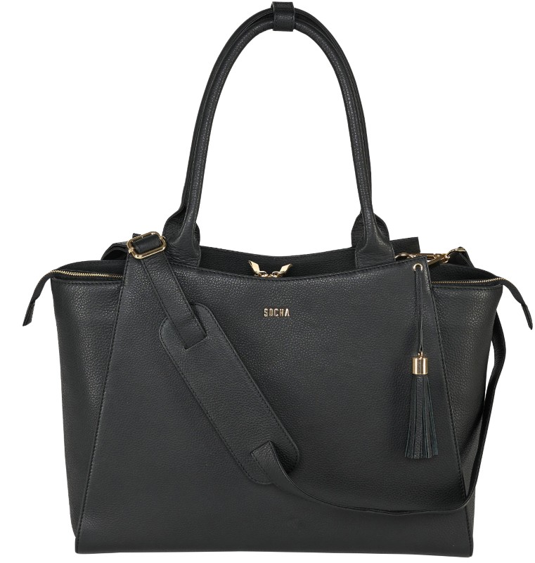 Thumbnail - SOCHA Laptoptasche 17,3" Leder Schwarz 44 x 13 x 31,5 cm