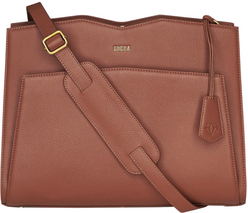 SOCHA Laptoptasche 14" Leder Cognac 39 x 12 x 29 cm