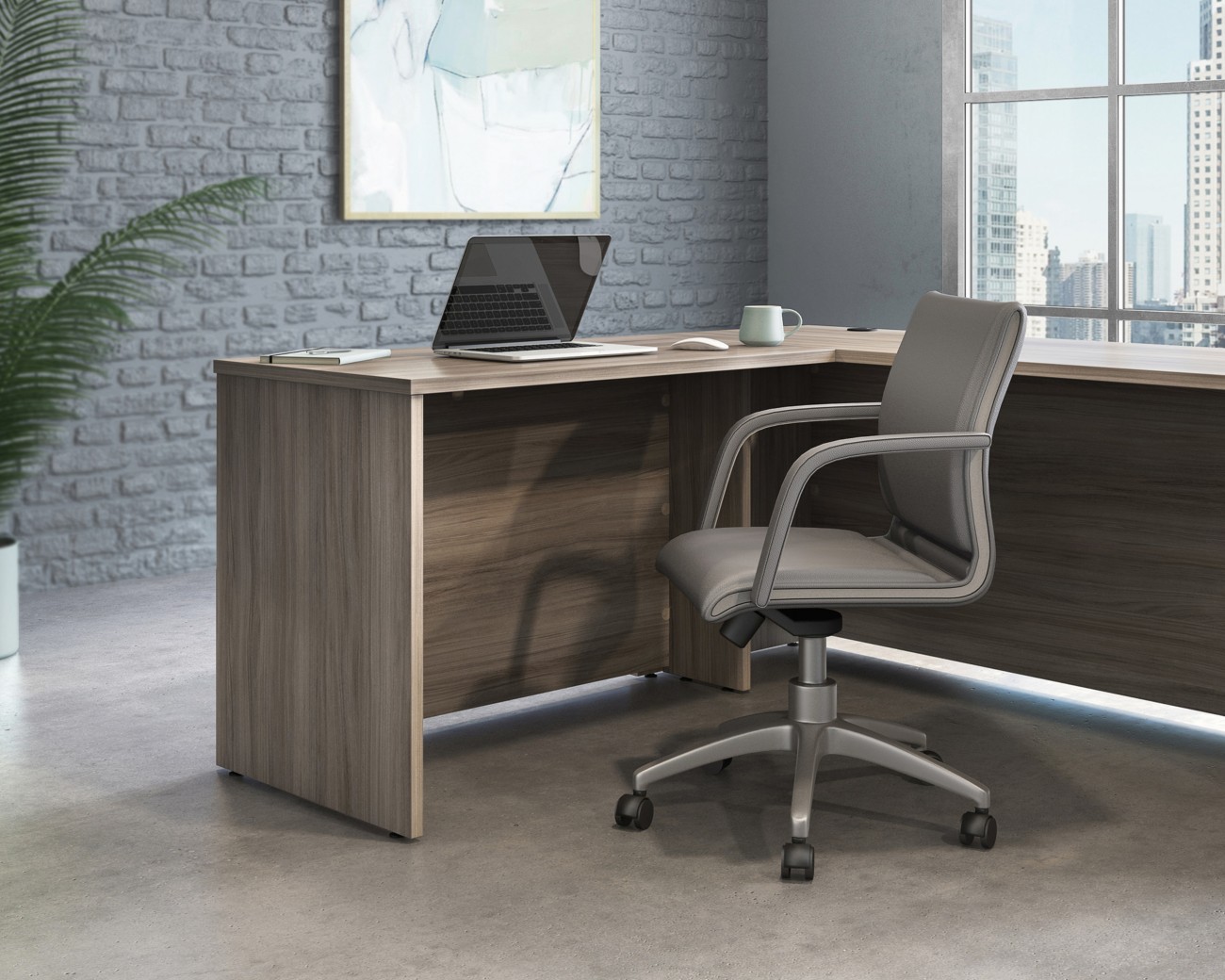 Teknik Affiliate Rectangular Desk Elm Laminated Particle Board 1147 X 596 X 744 Mm