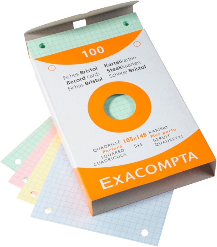 Exacompta Karteikarten 13659E DIN A6 Farbig Sortiert 10,7 x 15 x 2,5 cm 10 Stück