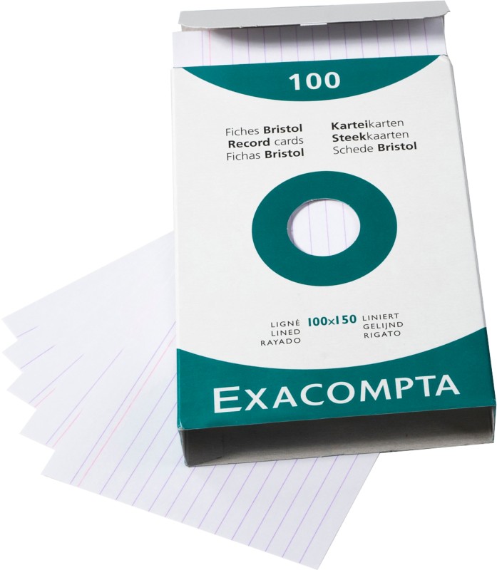 Exacompta Karteikarten 13802X DIN A6 Weiß 10,2 x 15,3 x 2,5 cm 10 Stück