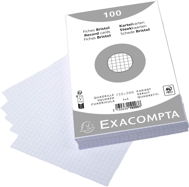 Exacompta Karteikarten 10203E 125 x 200 mm Weiß 12,7 x 20,3 x 2,5 cm 12 Stück