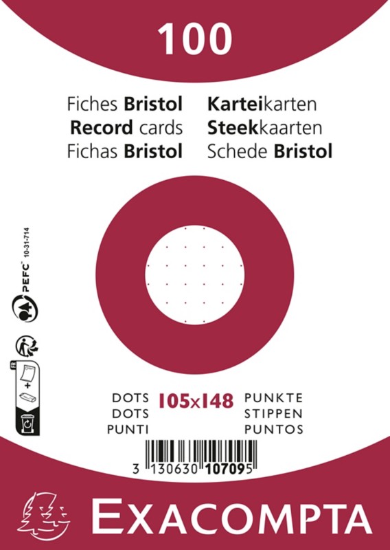 Exacompta Karteikarten 10709E DIN A6 Weiß 10,7 x 15 x 2,5 cm 20 Stück