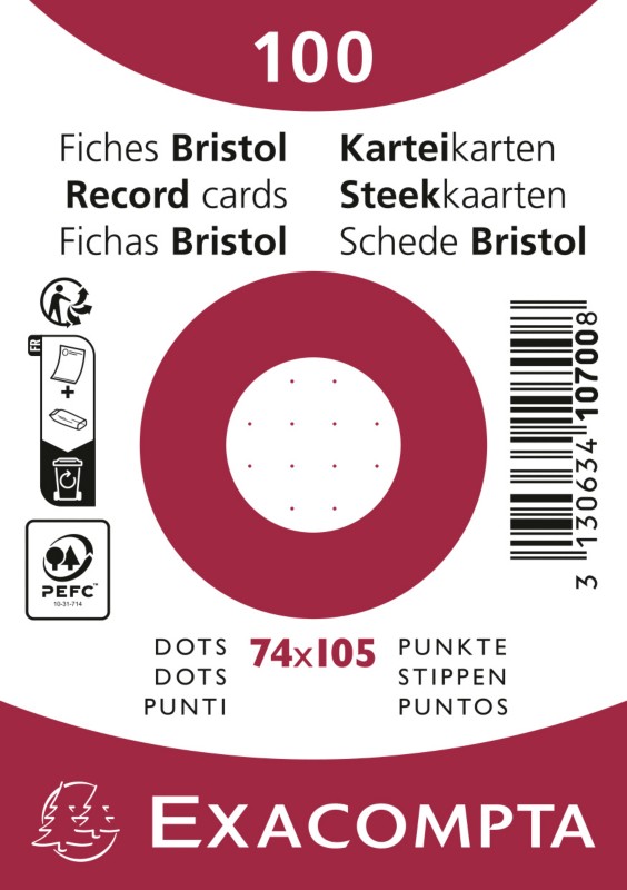 Exacompta Karteikarten 10700SE 74 x 105 mm Weiß 7,4 x 10,5 x 2,5 cm 40 Stück