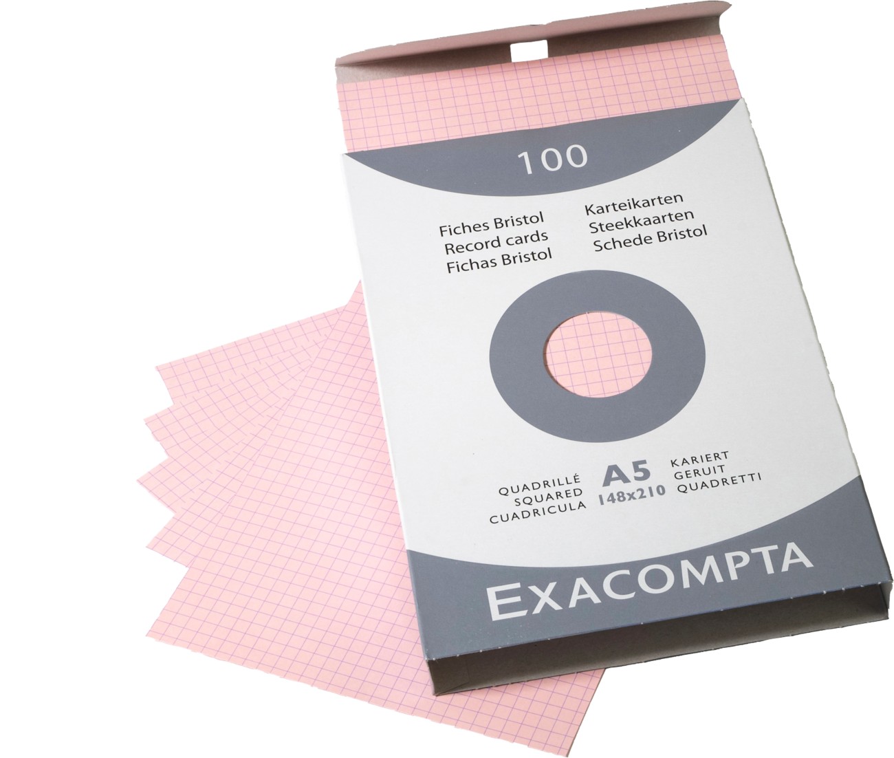 Exacompta Karteikarten 13238E DIN A5 Rosa 15 x 21,2 x 2,5 cm