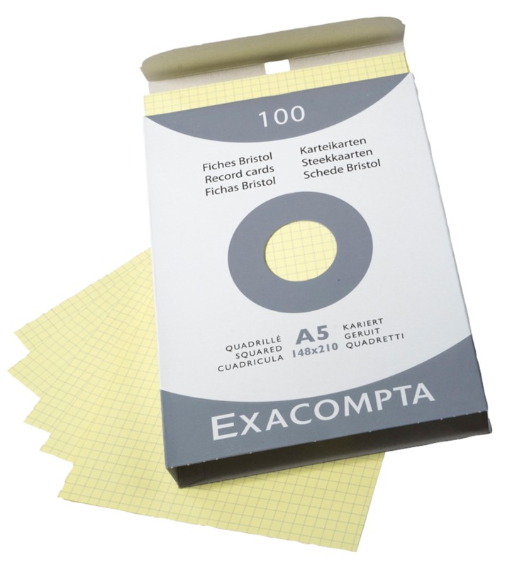 Thumbnail - Exacompta Karteikarten 13228E DIN A5 Gelb 15 x 21,2 x 2,5 cm