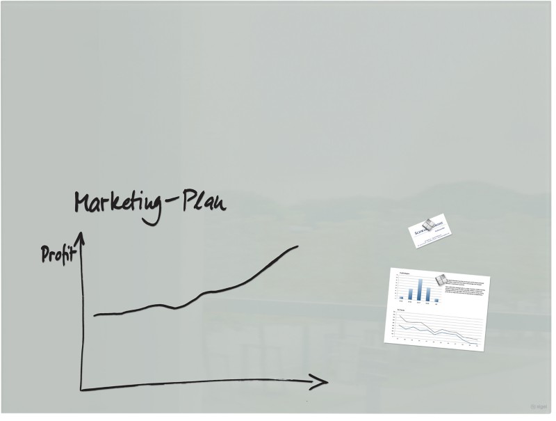 Sigel Artverum Glastafel Magnetisch Einseitig 120 (B) x 90 (H) cm Grau
