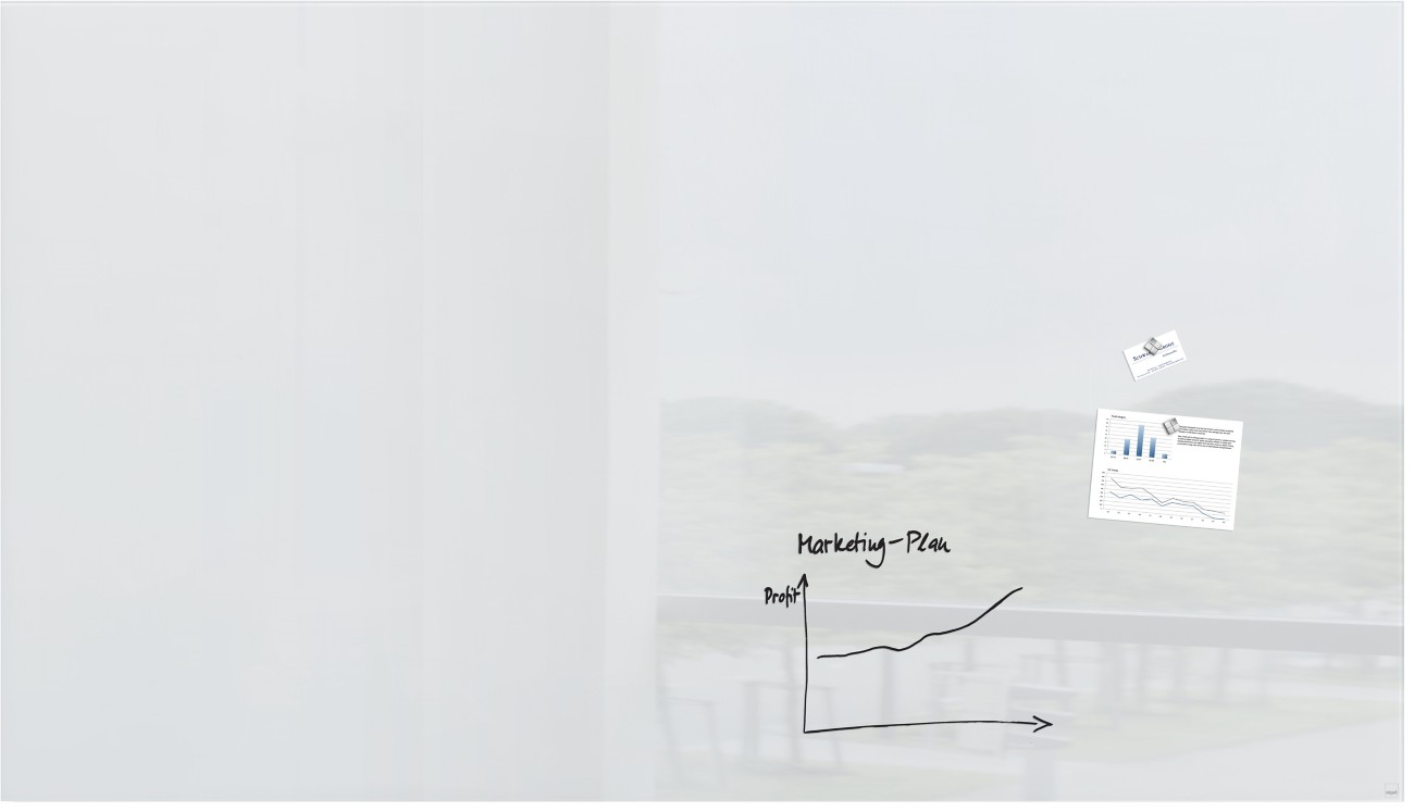 Sigel Artverum Glastafel Magnetisch Einseitig 240 (B) x 120 (H) cm Weiß