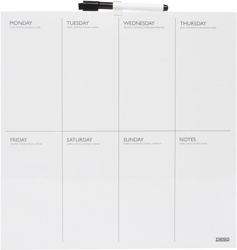 DESQ 4209 Wochenplaner Weiß 35 x 35 cm