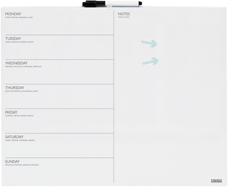 DESQ 4218 Wochenplaner Weiß 50 x 40 cm
