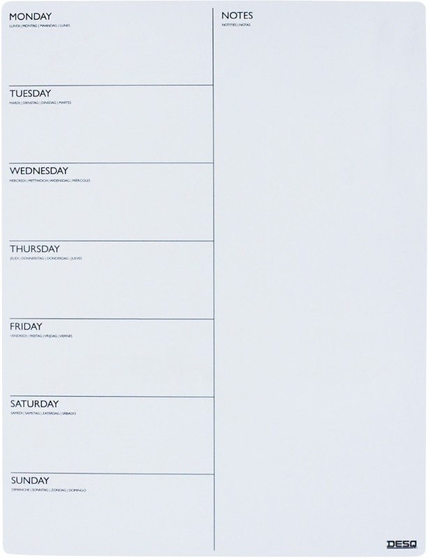 DESQ 4225 Wochenplaner Weiß 30 x 40 cm