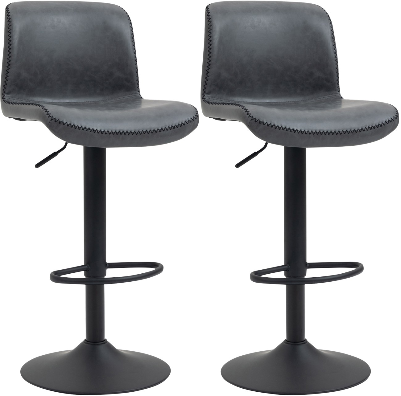 B&Q - Barstools Set Of 2Dining Stools With Backrest And Footrest - Image 6