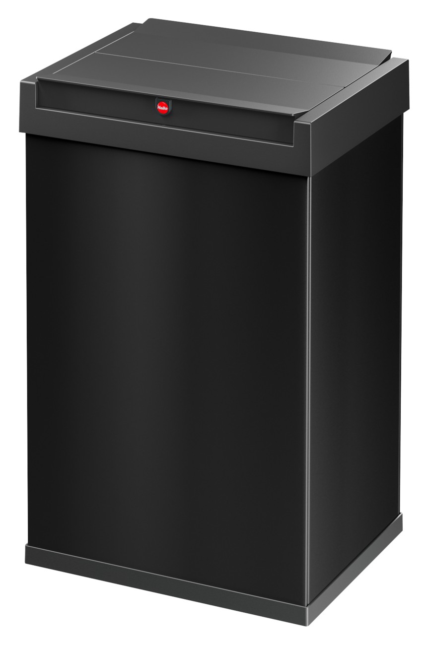 Hailo Big-Box Swing L Abfalleimer mit Schwingdeckel 35 L Schwarz Kunststoff, Stahl
