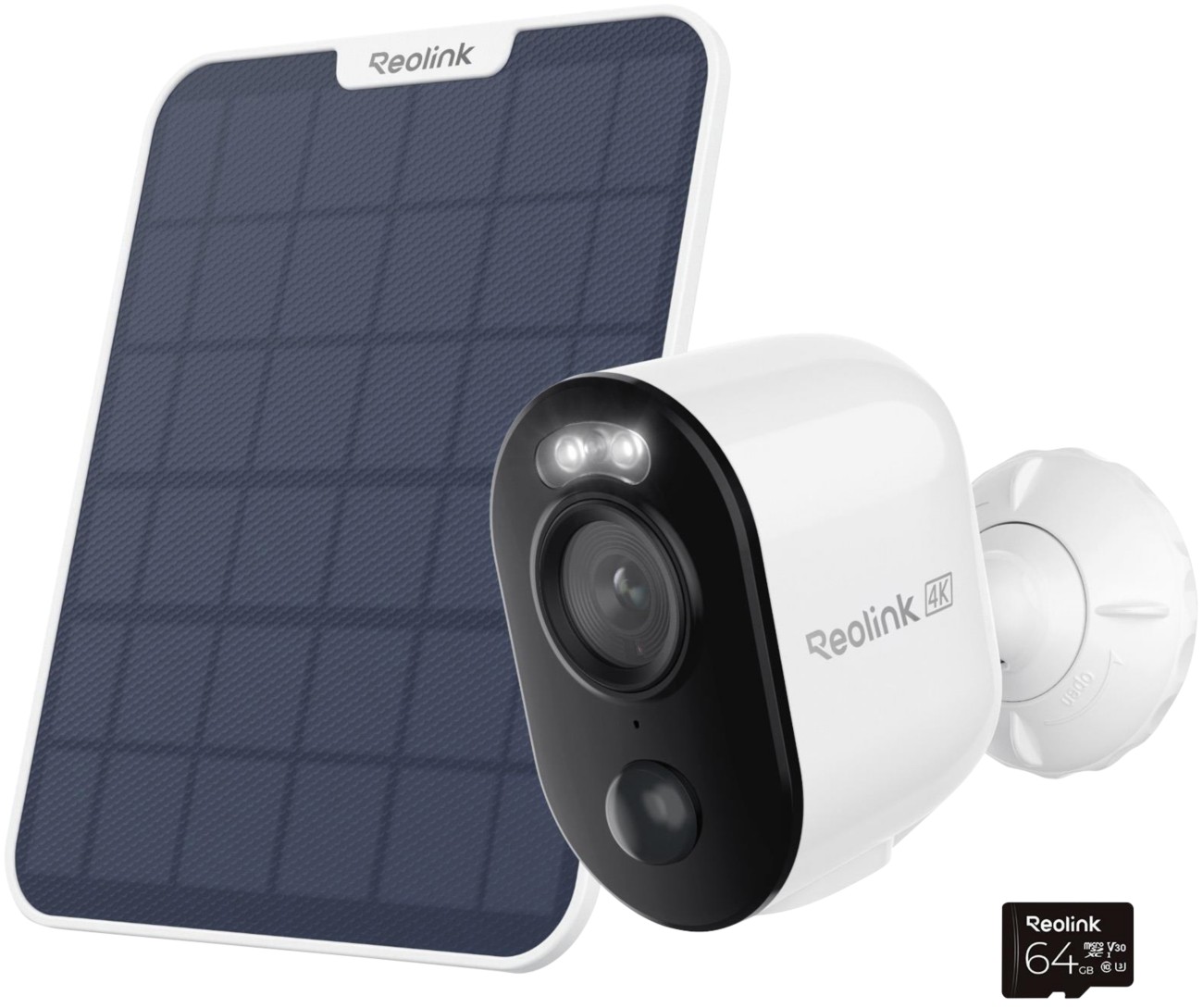 Reolink Argus Series 4K Battery Wifi Outdoor Security Camera With Solar Panel + 64Gb