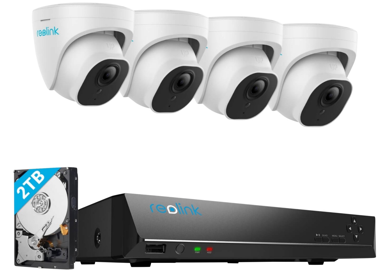 Reolink 4K+ Uhd Nvr Poe Ai 8Ch 4X Dome Kit 2Tb