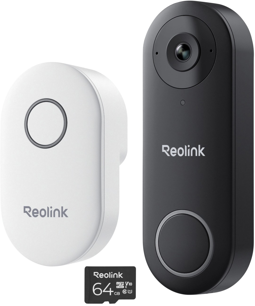 Reolink 2K+ Wifi Video Doorbell, Smart Detection With Chime + 64Gb
